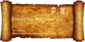 Patócs Mínea névjegykártya